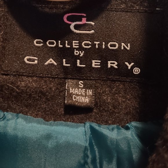 Collection by Gallery Wool Blend Charcoal Coat Size S - Picture 9 of 13